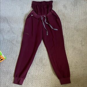 Figs Maternity Burgundy Jogger Pants